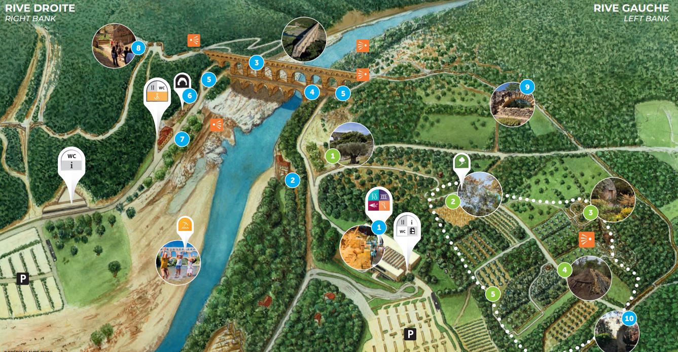 Parking, stationnement et accès au Pont du Gard
