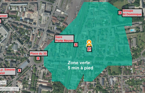 Places de parking aériennes proche place du 30 et gare porte neuve à Dijon