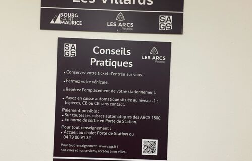 Parking couvert Les Villards -  Les Arcs 1800 Bourg St Maurice / Paradiski